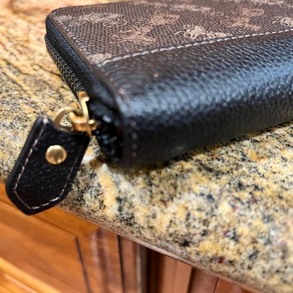 Coach Canvas and Leather Zip around wallet/clutch. - Picture 3 of 9